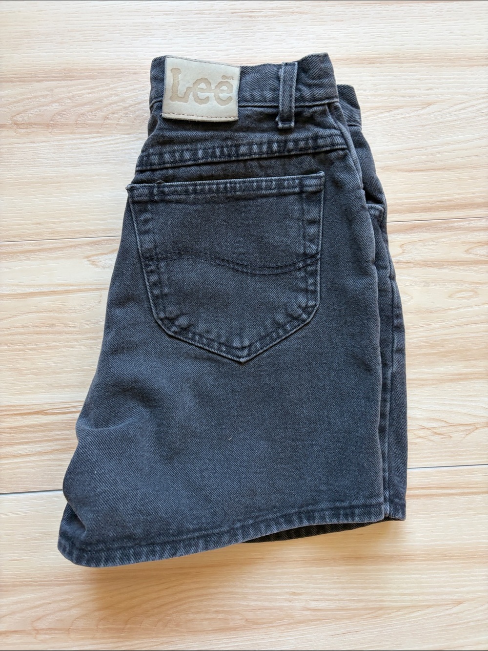 Lee Dark Gray/Black Denim Shorts Gorpcore Vintage
